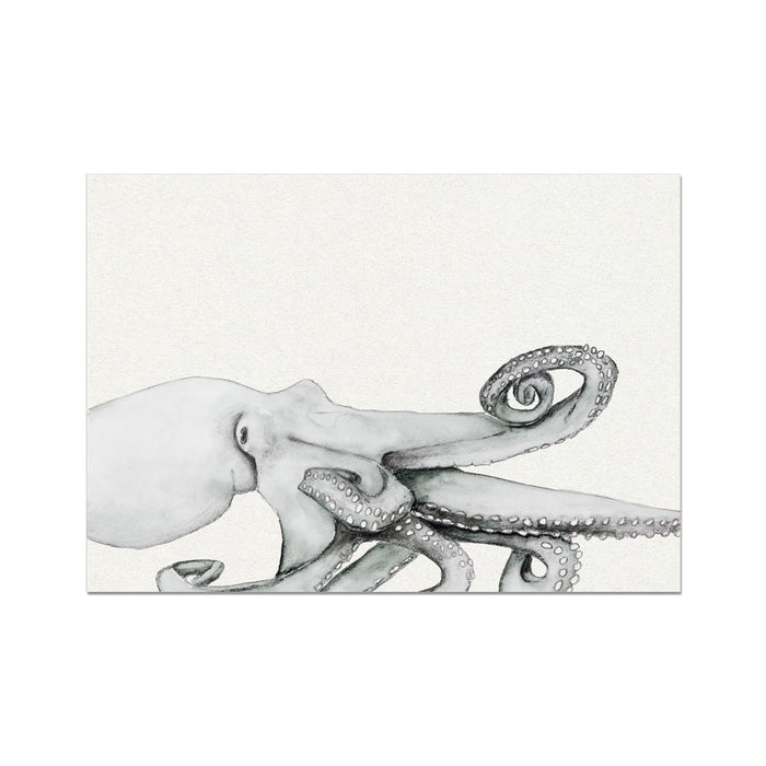 Ink Wash Octopus Art Print | Landscape Format - Unframed