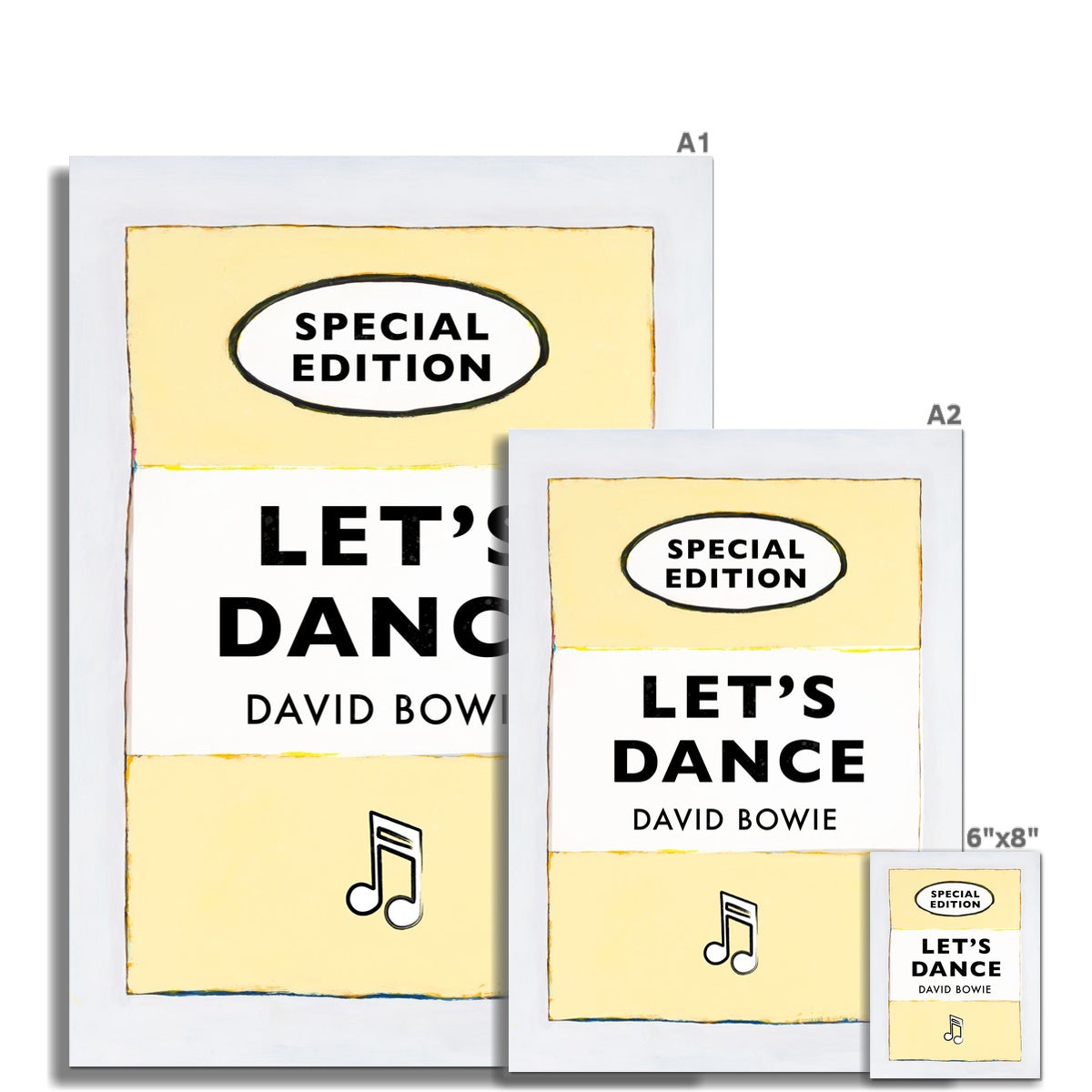 Let's Dance (Yellow) Lyric Book Cover Print - Unframed