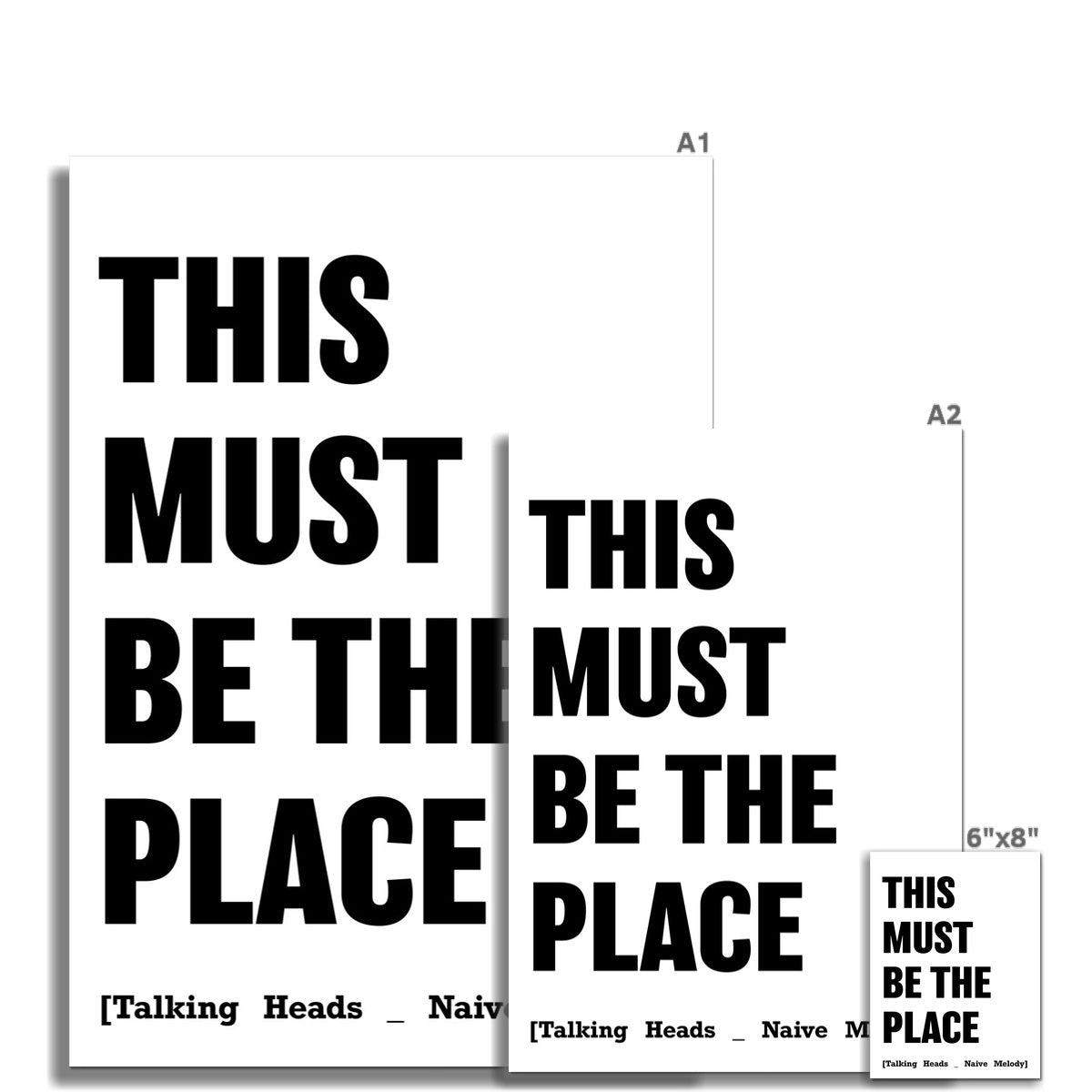 This Must Be The Place (White) Song Lyric Typography Art Print - Unframed Beach House Art - Vintage bird paintings