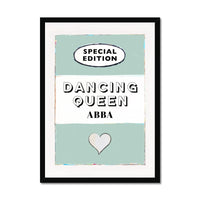 Dancing Queen  Quote on  Vintage Style Book Cover Print in Green - Framed