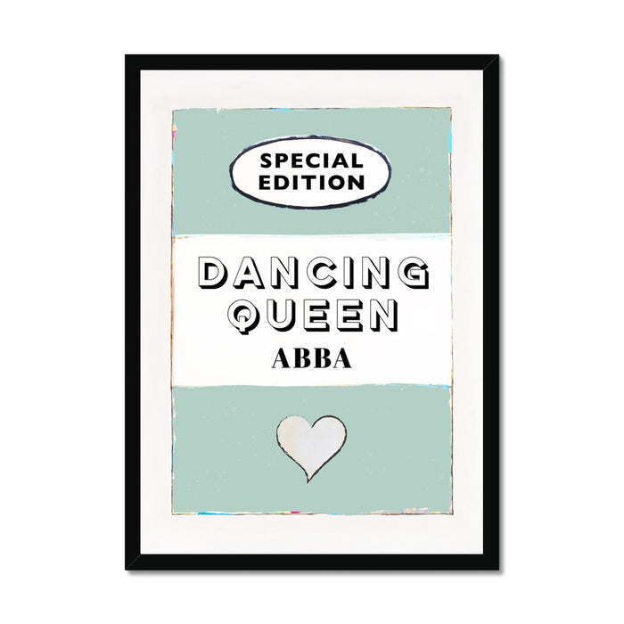 Dancing Queen  Quote on  Vintage Style Book Cover Print in Green - Framed