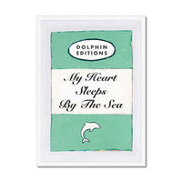 My Heart Sleeps (Jade) Quote on  Vintage Style Book Cover Print  - Framed