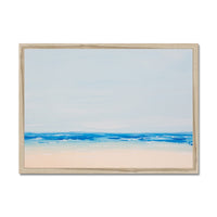 Beach On a Clear Day | Blue Sea Painting - Framed Wall Art