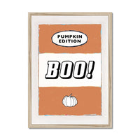 Boo! | Vintage Halloween Book Cover Print - Framed