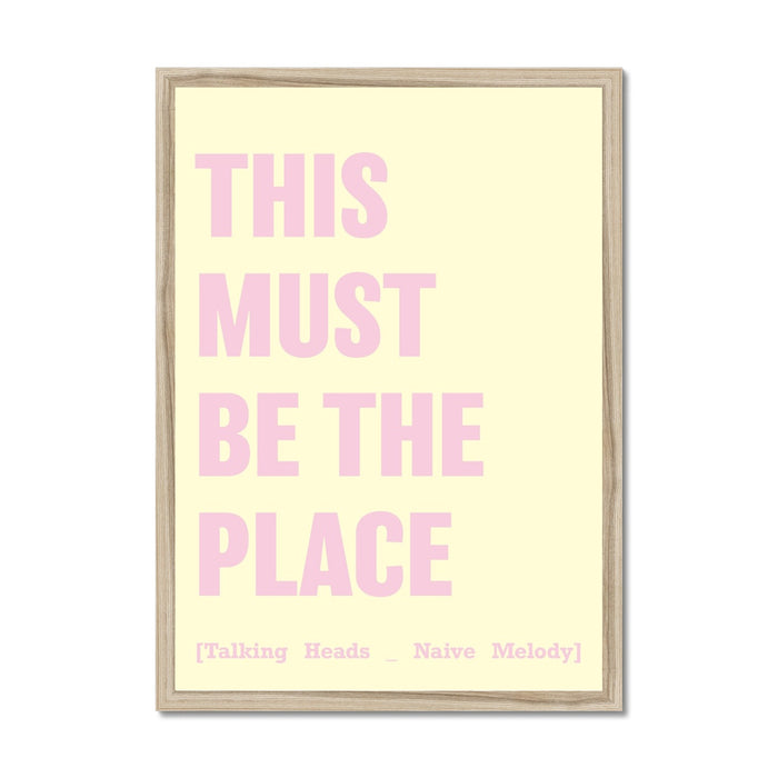 This Must Be The Place (Yellow) Song Lyric Typography Art Print - Framed Beach House Art - Vintage bird paintings