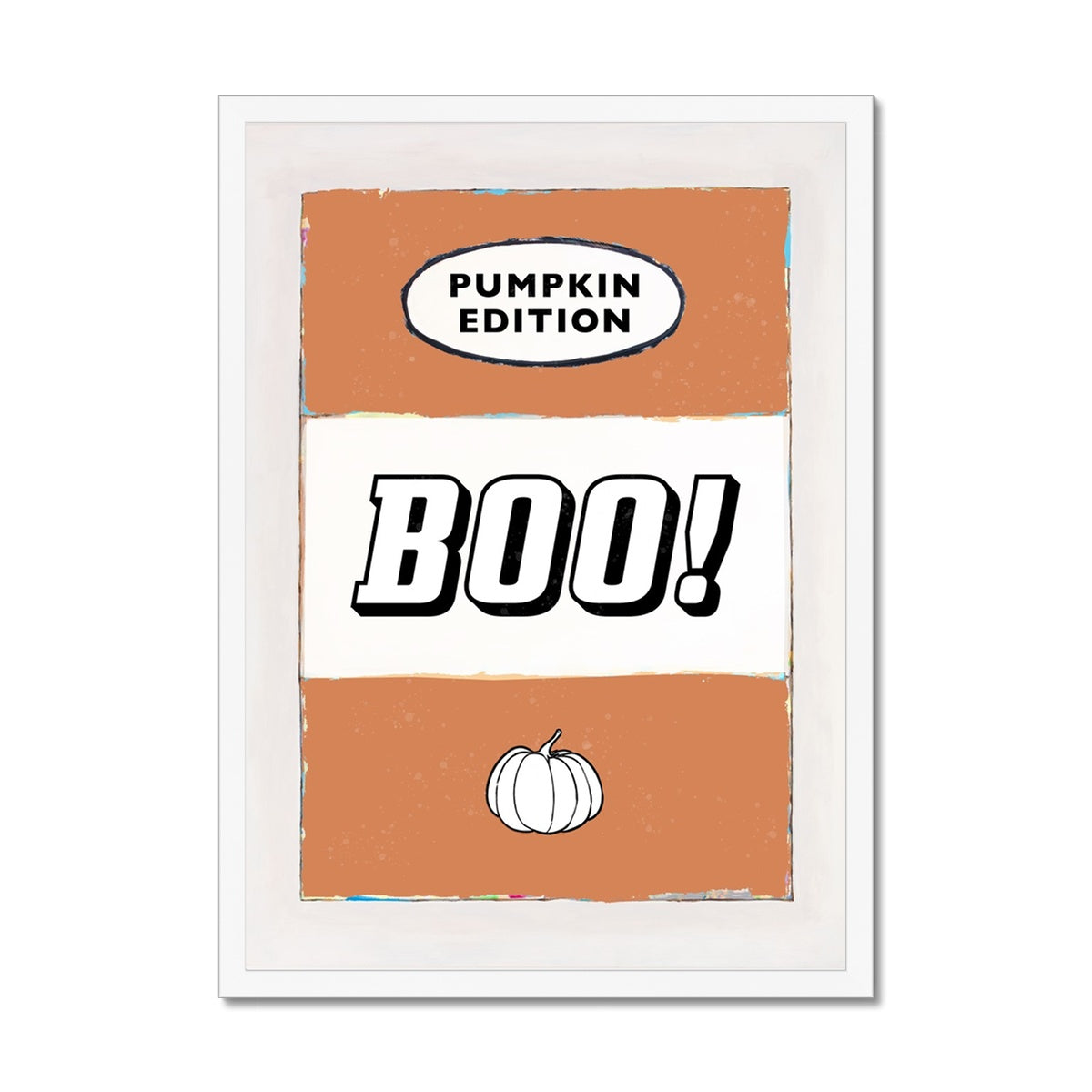 Boo! | Vintage Halloween Book Cover Print - Framed