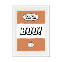 Boo! | Vintage Halloween Quote Print on Book Cover Print - Framed