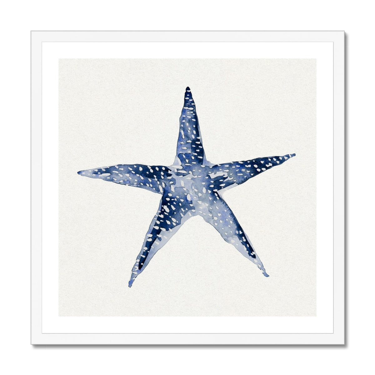 Indigo Dot Watercolour Starfish Painting | Starfish Art - Framed Art Print