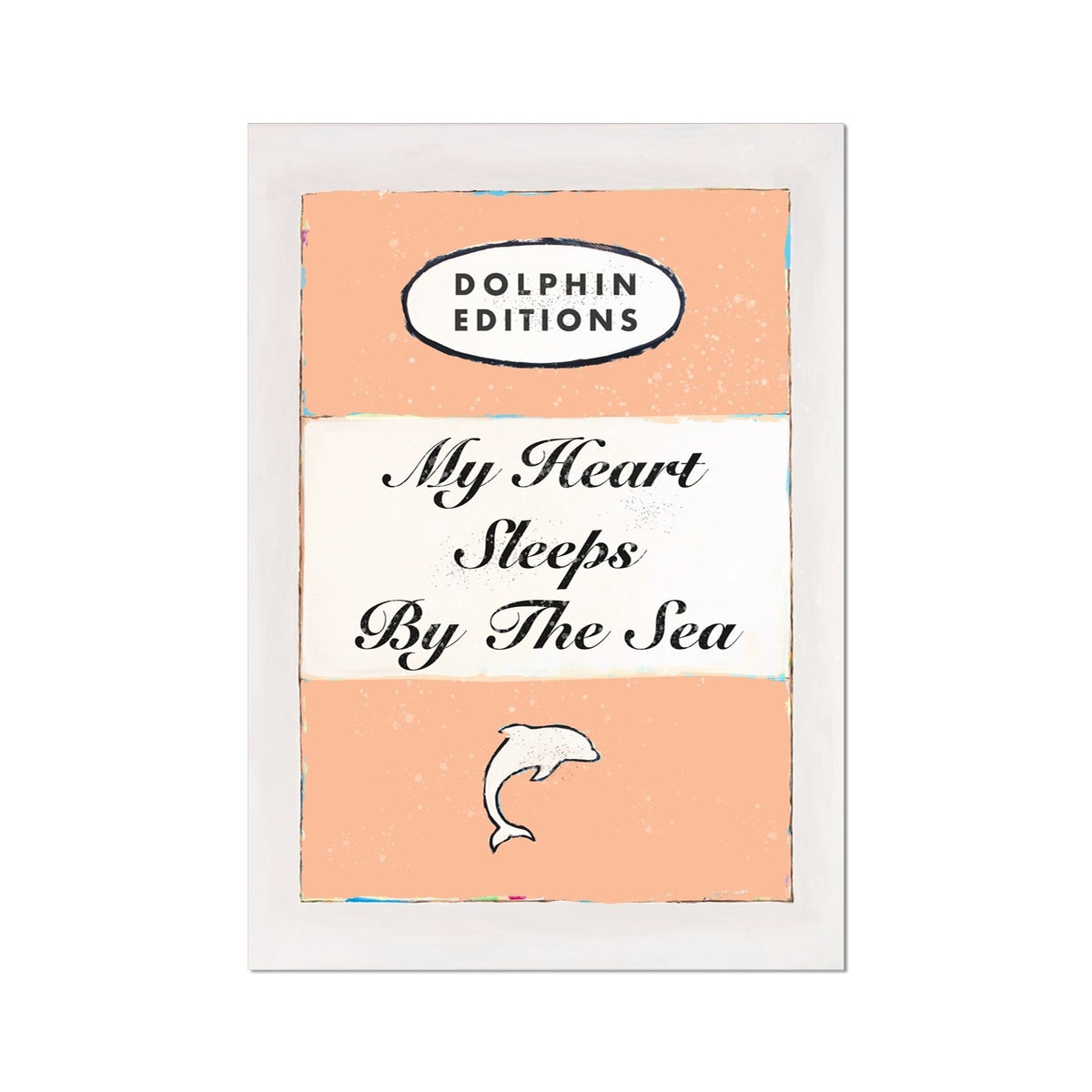 My Heart Sleeps (Peach Fuzz Edition) Vintage Book Cover Art - Unframed Beach House Art - Vintage bird paintings