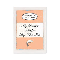 My Heart Sleeps (Peach Fuzz Edition) Vintage Book Cover Art - Unframed Beach House Art - Vintage bird paintings