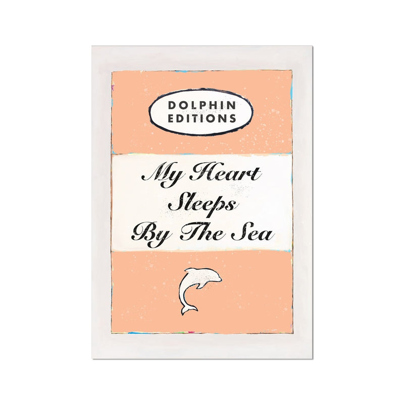 My Heart Sleeps (Peach Fuzz Edition) Vintage Book Cover Art - Unframed Beach House Art - Vintage bird paintings