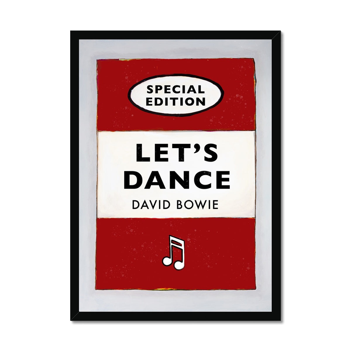 Let's Dance Quote on  Vintage Style Book Cover Print  in Red - Framed