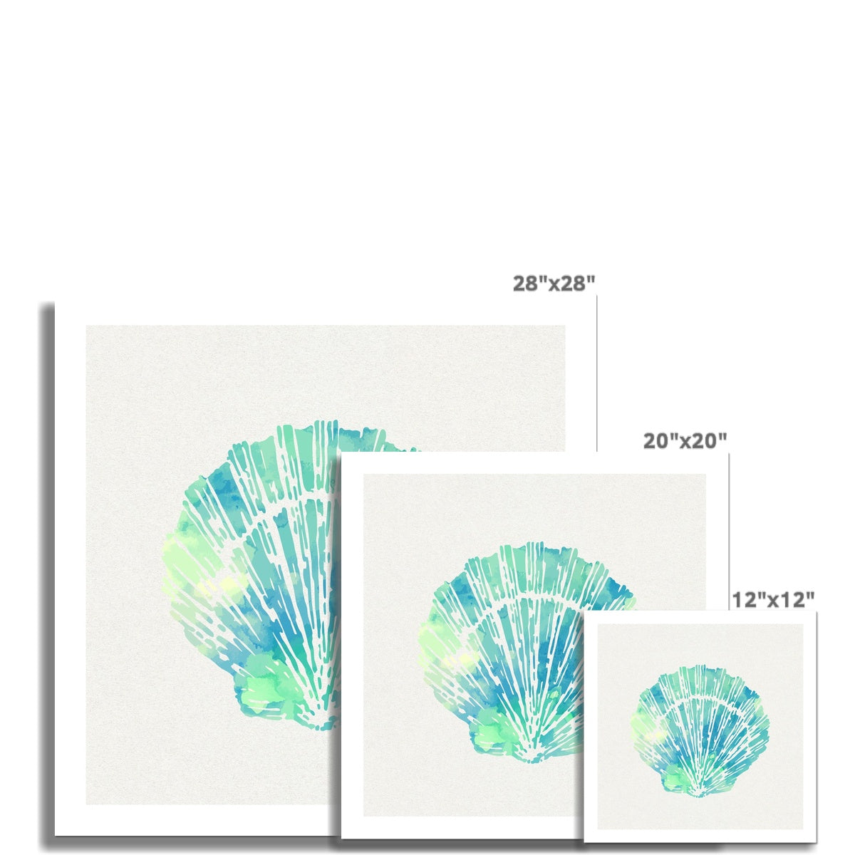 Opal Scallop Shell Art Print | Watercolour Shell Print - Unframed