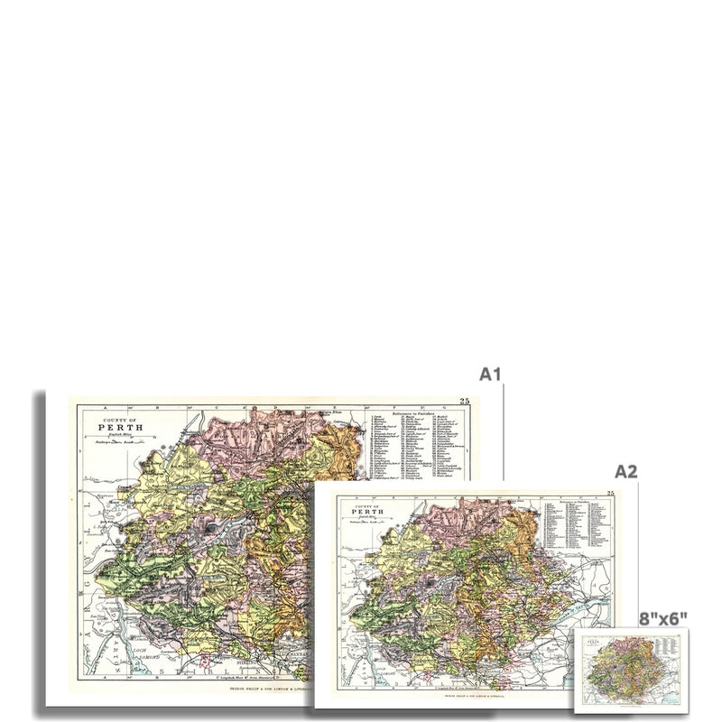 Perthshire Map Print | Vintage Map - Unframed