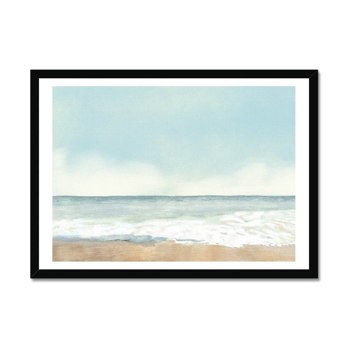 Pastel Beach Painting - Framed Wall Art