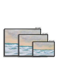 Dusk Sea Painting | Beach Painting - Framed Canvas