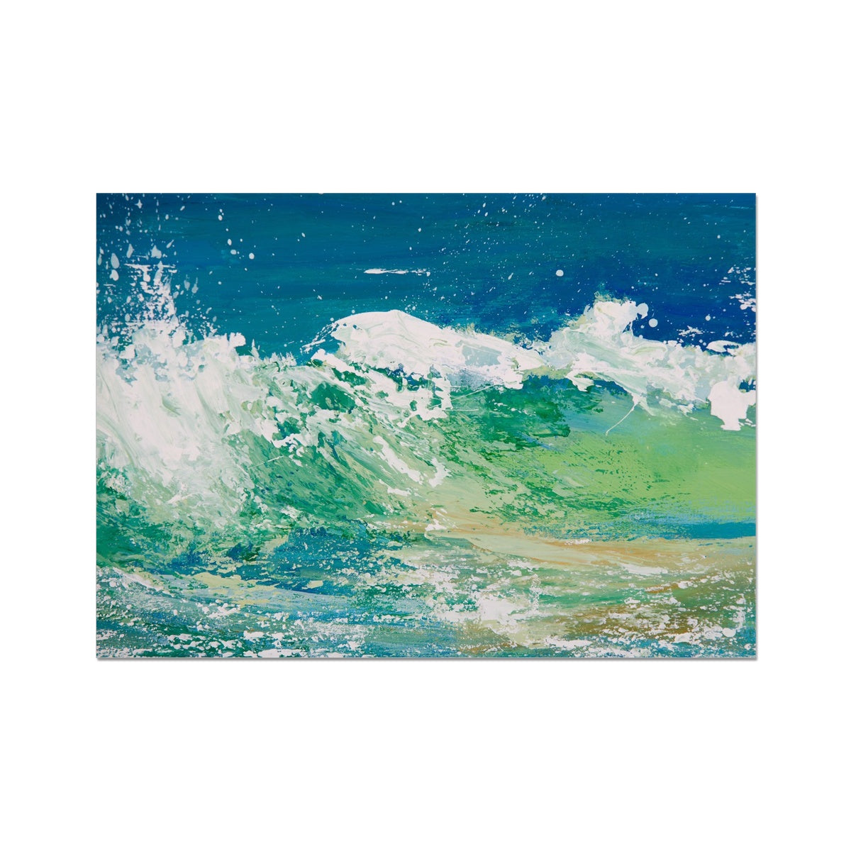 Wave Painting | Study No 1 | Seascape Beach Painting Wall Art - Unframed