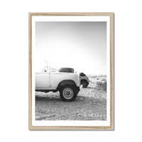 Land Rover Defender Beach at Dawn Photography Print - Framed