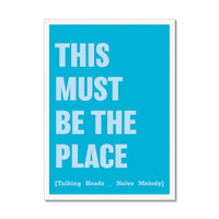 This Must Be The Place (Aqua) Song Lyric Typography Art Print - Framed Beach House Art - Vintage bird paintings