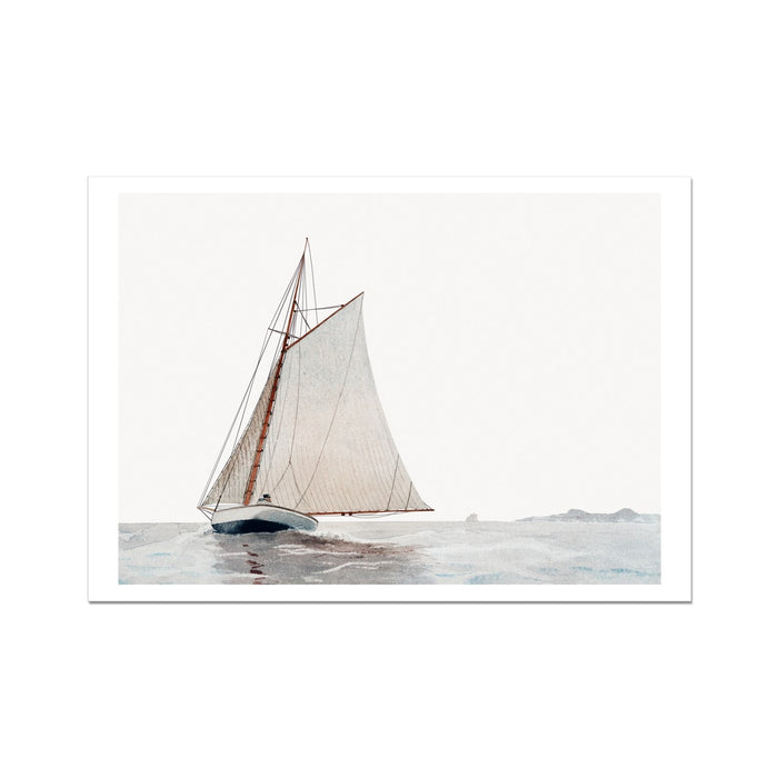 Sailing Yacht Painting | Vintage Watercolour Boat Painting Print - Unframed Wall Art