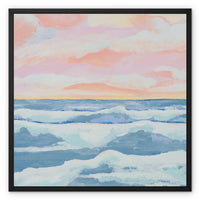 Sunrise Sea Painting | Seascape Painting - Framed Canvas