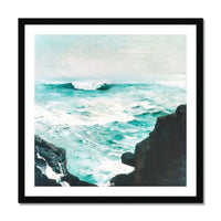 Sea View Painting | Vintage Watercolour Seascape Print - Framed Art Print