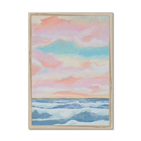 Dawn Seascape Painting | Blue Ocean Painting - Framed Wall Art