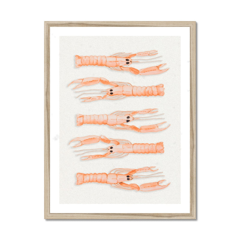 Langoustine Painting | Kitchen Wall Art Print - Framed