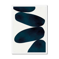 Abstract Blue Art Print | Abstract Solid Shape Art - Framed Wall Art