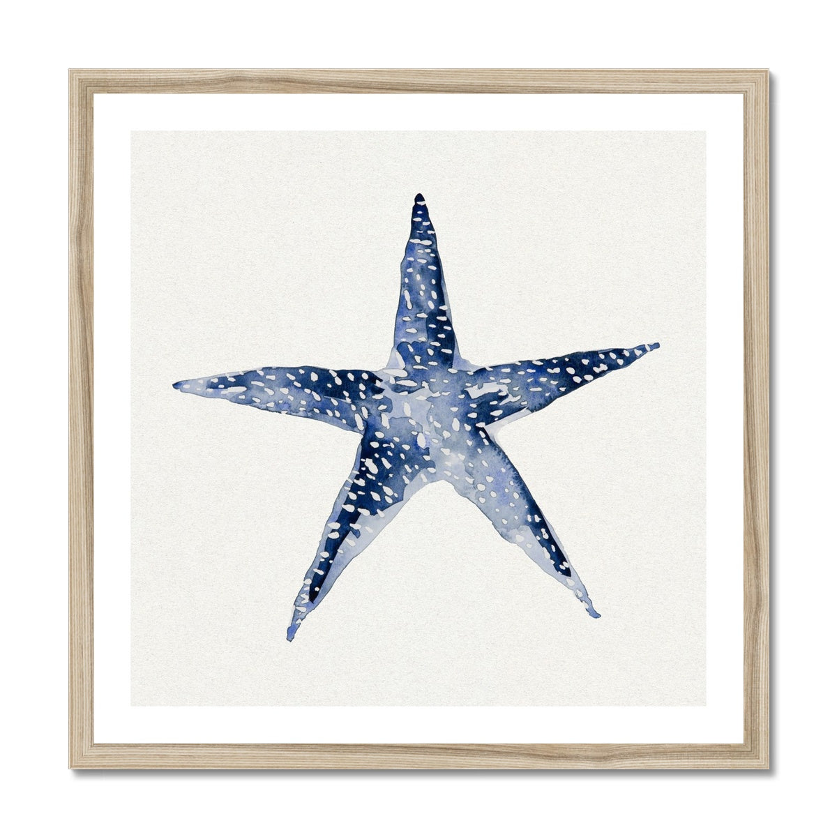 Indigo Dot Watercolour Starfish Painting | Starfish Art - Framed Art Print