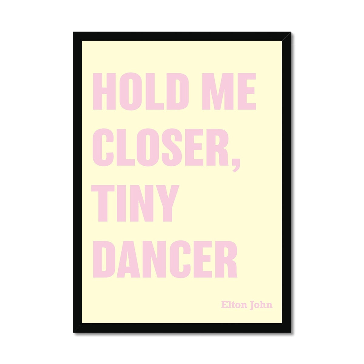 Tiny Dancer (Yellow) Song Lyric Typography Art Print - Framed Beach House Art - Vintage bird paintings