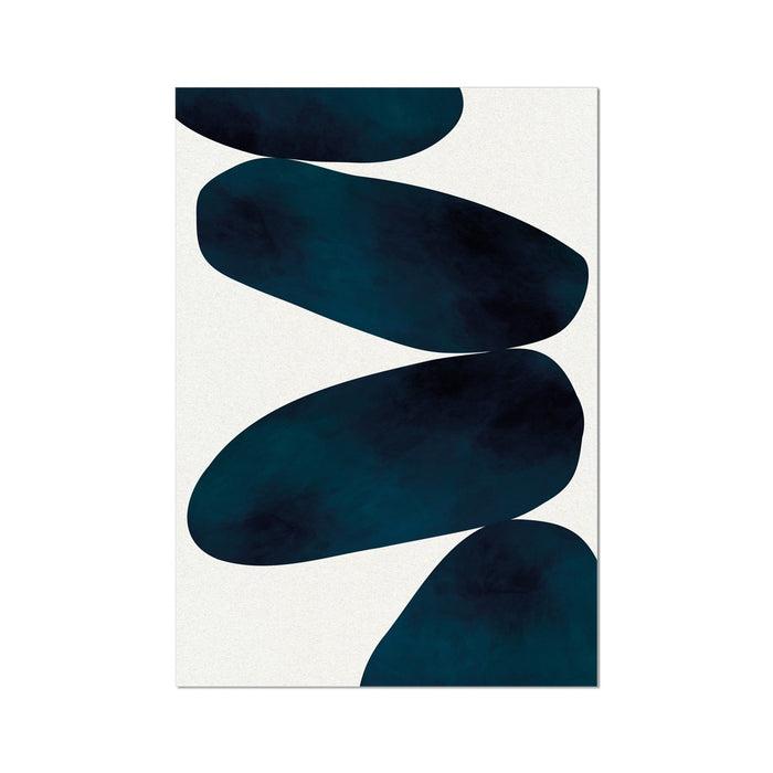 Abstract Blue Art Print | Abstract Solid Shape Art - Unframed Abstract Wall Art