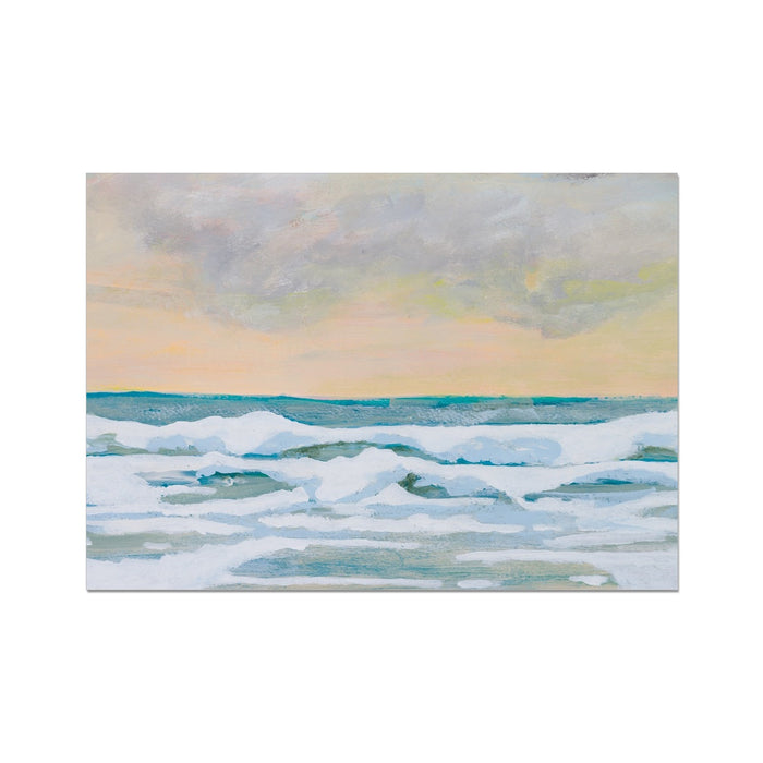 Dusk Sea Painting | Beach Painting - Unframed Wall Art