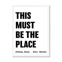 This Must Be The Place (White) Song Lyric Typography Art Print - Framed Beach House Art - Vintage bird paintings