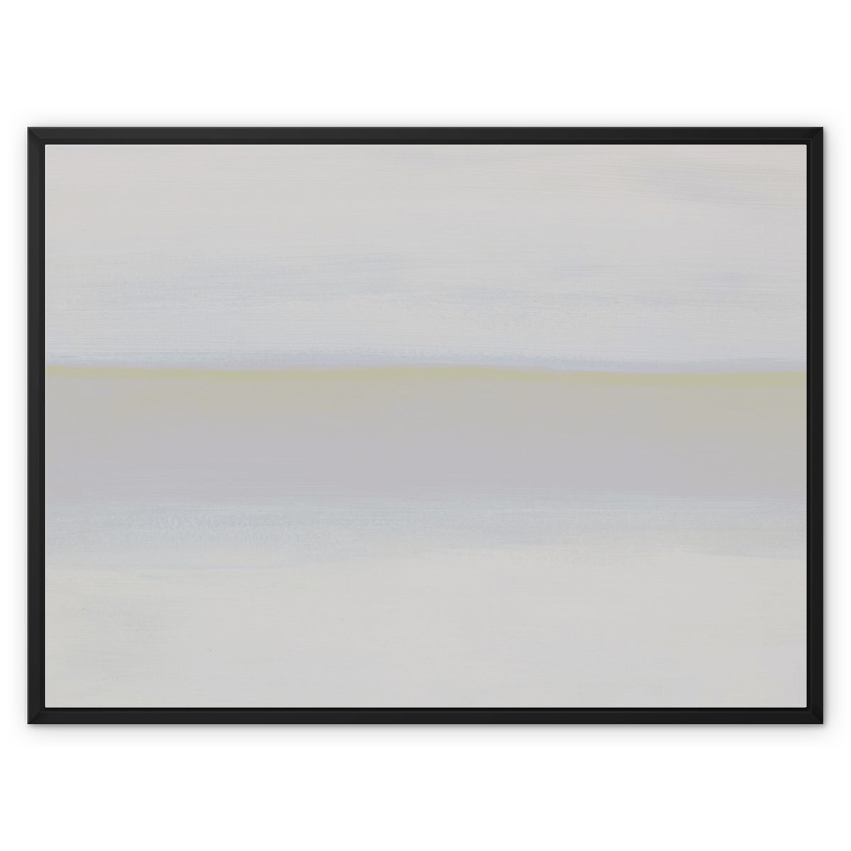 White Sea Painting | Minimal Abstract Coastal Painting Art Print - Framed Canvas