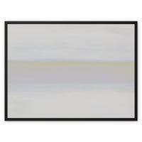 White Sea Painting | Minimal Abstract Coastal Painting Art Print - Framed Canvas