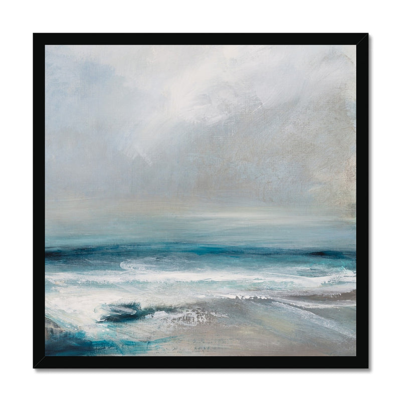 Abstract Aquamarine | Coastal Visions Sea Painting Print - Framed Print - beach painting