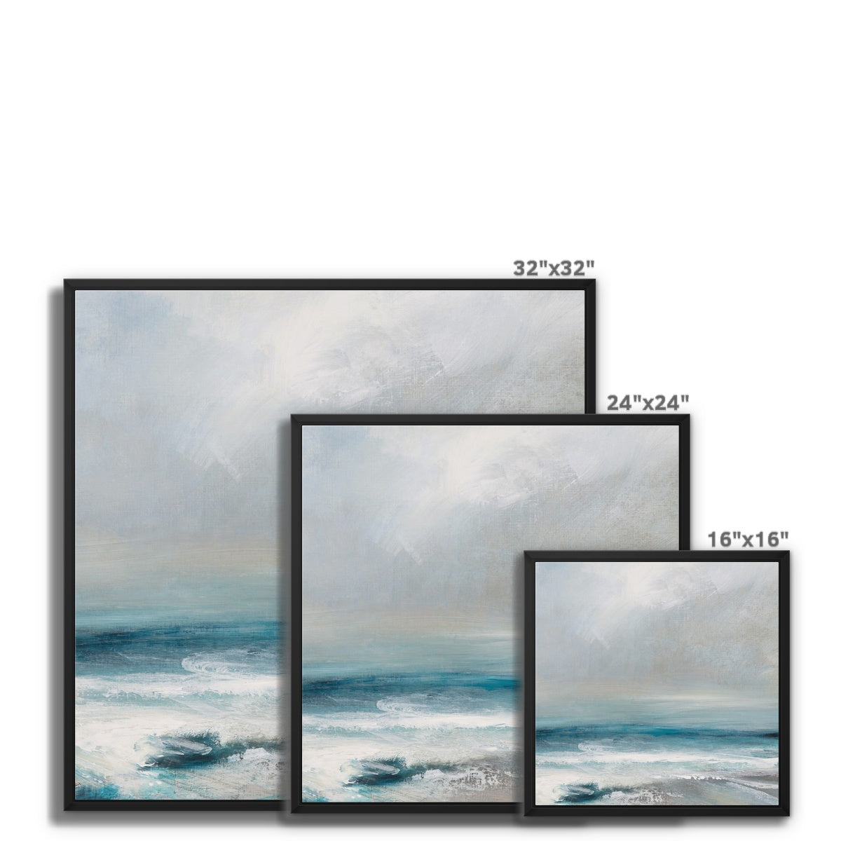 Abstract Aquamarine | Coastal Visions Sea Painting Print - Framed Canvas - seaside painting