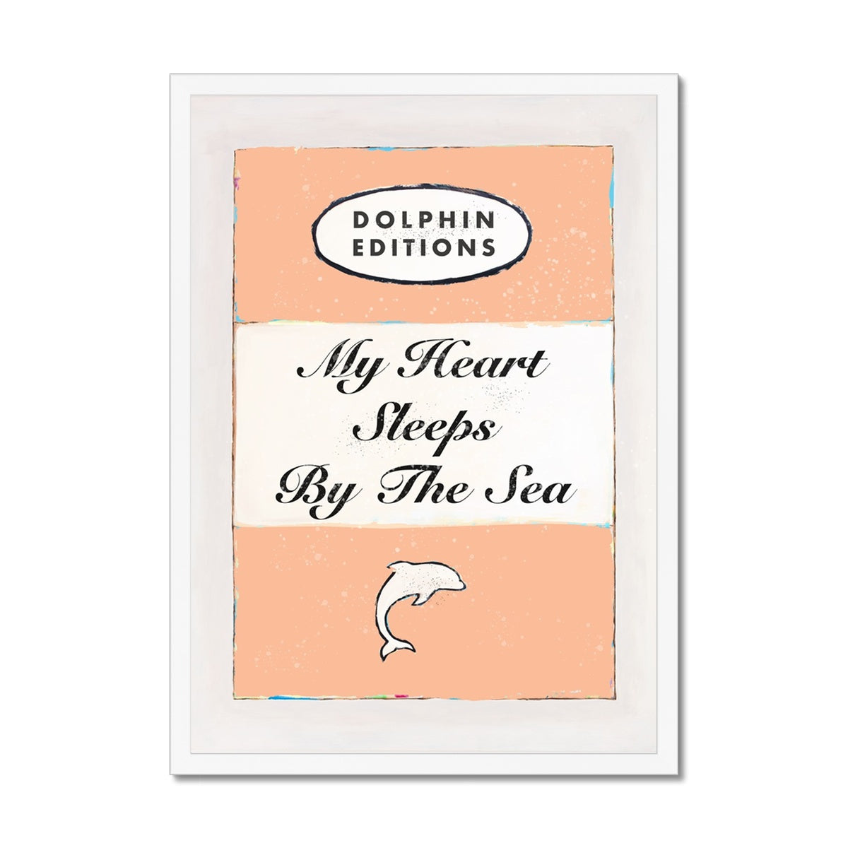 My Heart Sleeps (Peach Fuzz Edition) Vintage Book Cover Art - Framed Beach House Art - Vintage bird paintings