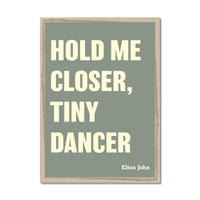 Tiny Dancer (Olive Green) Song Lyric Typography Art Print - Framed Beach House Art - Vintage bird paintings