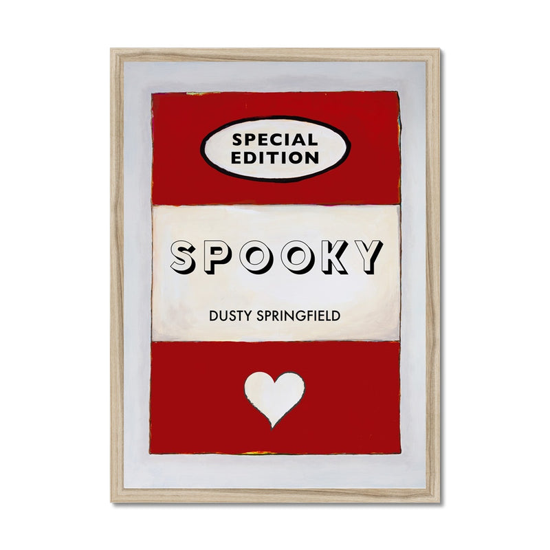 Spooky Halloween  Quote on  Vintage Style Book Cover Print  - Framed