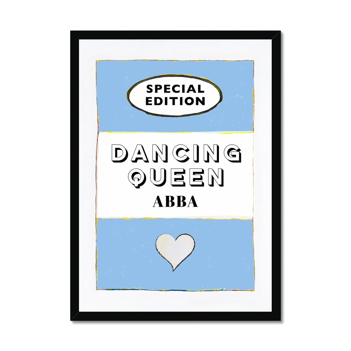 Dancing Queen Quote on  Vintage Style Book Cover Print in Blue  - Framed