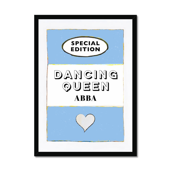 Dancing Queen (Cornish Blue) Lyric Book Cover Print - Framed