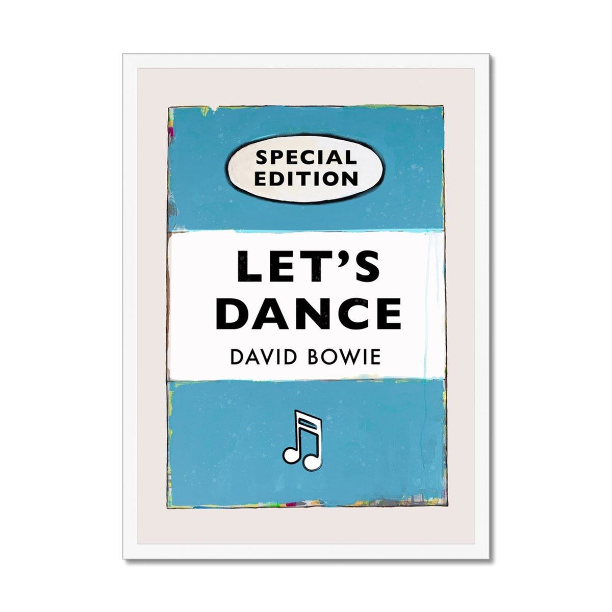 Let's Dance (Aqua) Lyric Book Cover Print - Framed