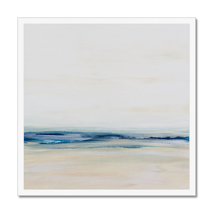 Coastal Study | Square Beach Painting | Abstract Beach Painting - Framed Wall Art