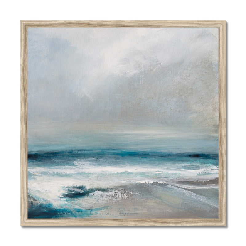 Abstract Aquamarine | Coastal Visions Sea Painting Print - Framed Print - beach painting