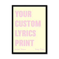 Personalised Quote Art | Block Type | Lemon - Framed