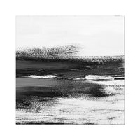 Monochrome Coastal Painting | Black & White Beach Painting - Unframed Art Print