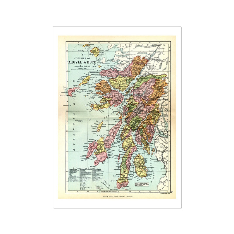 Argyll and Bute Map Print - Unframed