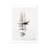 Schooner Painting | Vintage Watercolour Boat Wall Art Print - Unframed Wall Art